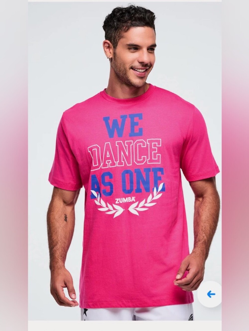 Zumba Fitness Men's Hot Pink Graphic 'We Dance As One' Tee